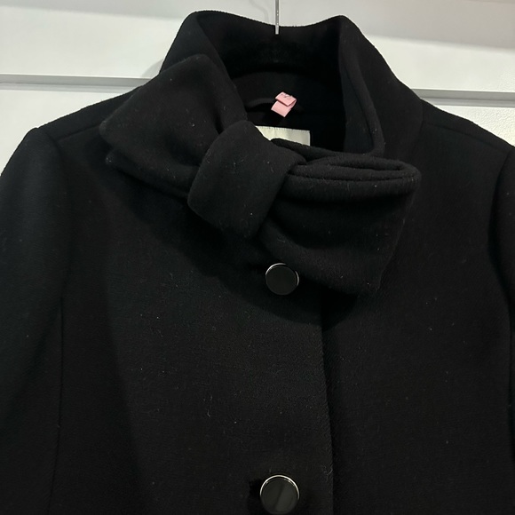 Kate Spade Black Wool Coat with Neck Bow - Picture 6 of 6